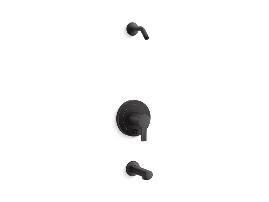 KOHLER Elate Rite-Temp bath and shower trim kit with push-button diverter, without showerhead