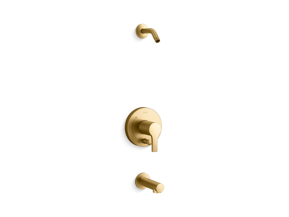 KOHLER Elate Rite-Temp bath and shower trim kit with push-button diverter, without showerhead