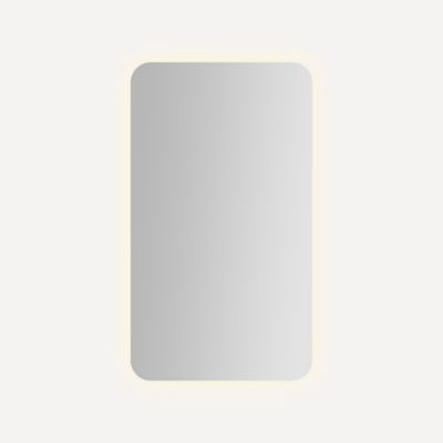 Robern Presence Rounded Corner Cabinet, 20" x 34" x 4", Inside Perimeter Lit, TUN Lighting, Warm White (2700K) to Cool White (5600K), Dimmable, Interior Lighting, Electrical Outlets, USB Charging Ports
