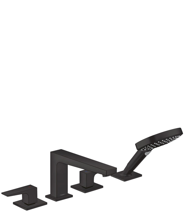 hansgrohe Metropol 4-Hole Roman Tub Set Trim with Lever Handles and 1.75 GPM Handshower