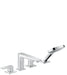 hansgrohe Metropol 4-Hole Roman Tub Set Trim with Lever Handles and 1.75 GPM Handshower