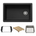 BLANCO Inteos SILGRANIT 30" Single Bowl Reversible Undermount Workstation Kitchen Sink - Anthracite