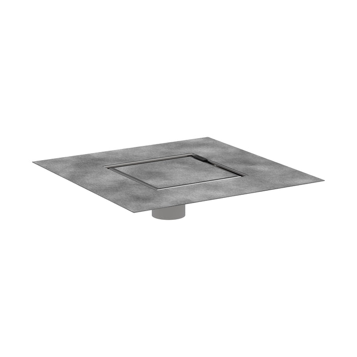 hansgrohe RainDrain Rock Point Drain Set 6"x 6" Trim with Rough