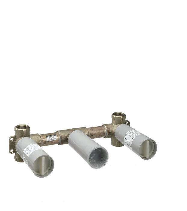 Rough, Wall-Mounted Widespread Faucet