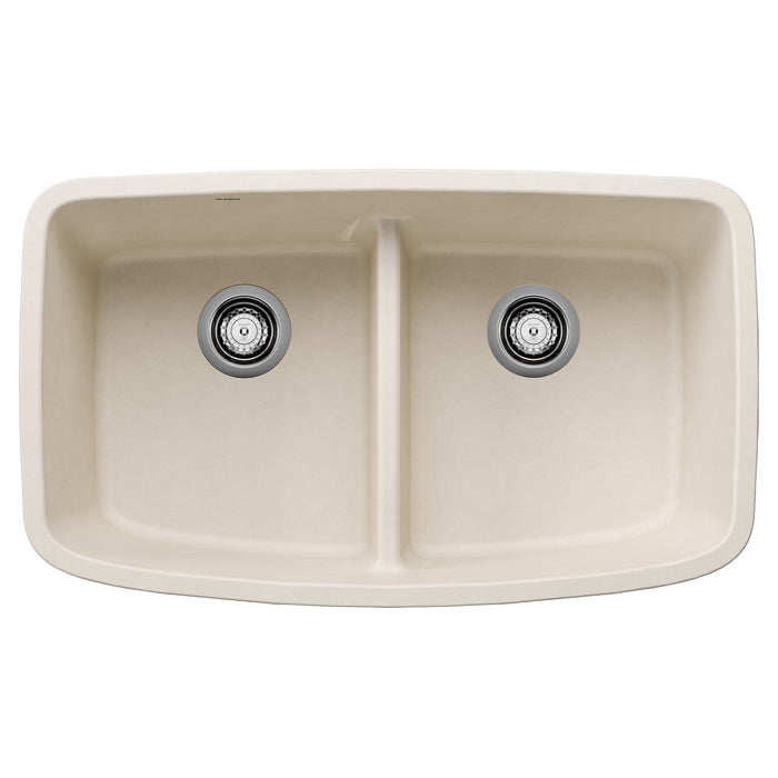 BLANCO 443089 Valea Equal Double Bowl Kitchen Sink with Low Divide - Soft White