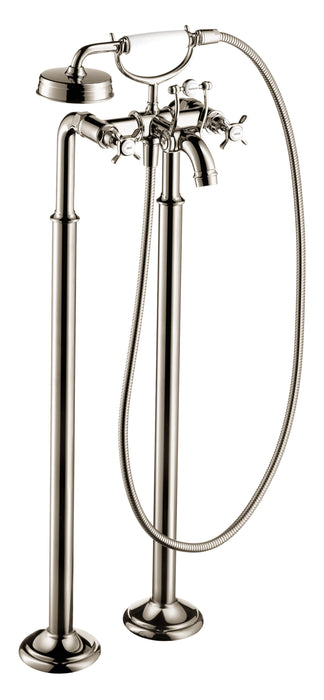 AXOR 16547001 Montreux Roman Tub Filler Faucet Free Standing with Diverter 5 Techniflex Hose and 2.5 GPM Single Function Hand Shower Less Valve in Chrome