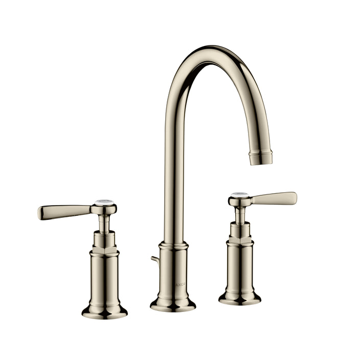 AXOR Montreux Widespread Faucet 180 with Lever Handles and Pop-Up Drain, 1.2 GPM