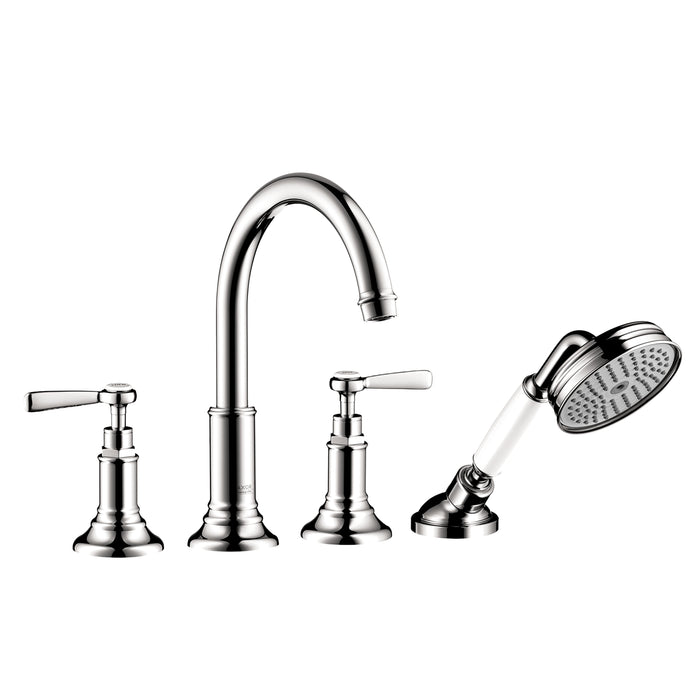 AXOR Montreux 4-Hole Roman Tub Set Trim with Lever Handles and 1.8 GPM Handshower