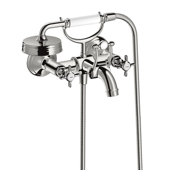 AXOR Montreux 2-Handle Wall-Mounted Tub Filler with Cross Handles and 1.8 GPM Handshower