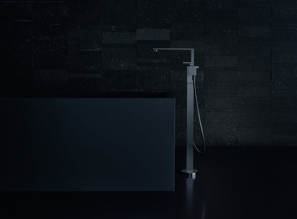 AXOR Edge Freestanding Tub Filler Trim with 1.75 GPM Handshower - Diamond Cut