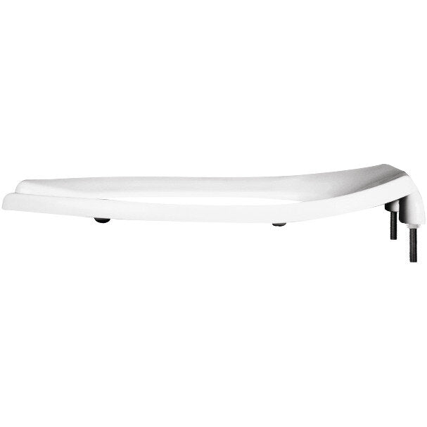 Bemis 10SSCT Olsonite Elongated Open Front Less Cover Commercial Plastic Toilet Seat in White Featuring Stay·Tite® Commercial Fastening System™ with Self-Sustaining Hinges - White