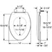 Bemis 1200E4B Affinity® Elongated Plastic Toilet Seat Featuring Stay·Tite® Seat Fastening System™, Whisper·Close®, Easy·Clean®, Precision·Fit® and Super·Grip® Bumpers - Dimensions