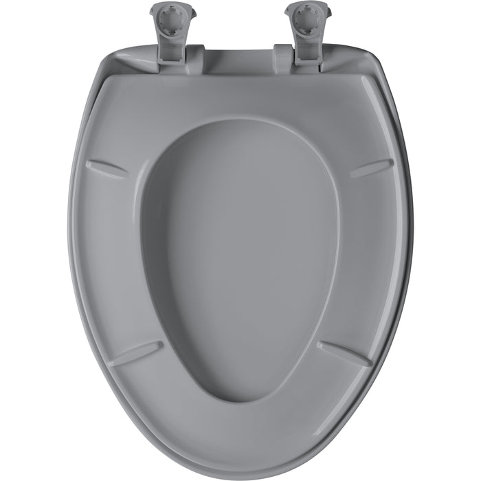 Bemis 1200SLOWT Classic Colors® Elongated Plastic Toilet Seat Featuring Stay·Tite® Seat Fastening System™, Whisper·Close®, and Easy·Clean® - Country Grey