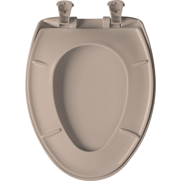 Bemis 1200SLOWT Classic Colors® Elongated Plastic Toilet Seat Featuring Stay·Tite® Seat Fastening System™, Whisper·Close®, and Easy·Clean® - Fawn Beige