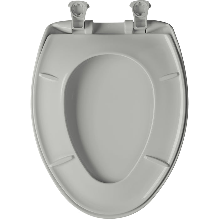 Bemis 1200SLOWT Classic Colors® Elongated Plastic Toilet Seat Featuring Stay·Tite® Seat Fastening System™, Whisper·Close®, and Easy·Clean® - Ice Grey