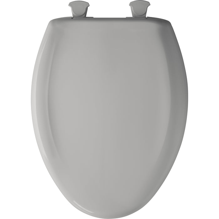 Bemis 1200SLOWT Classic Colors® Elongated Plastic Toilet Seat Featuring Stay·Tite® Seat Fastening System™, Whisper·Close®, and Easy·Clean® - Silver