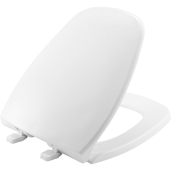 Bemis 1240200 Round Closed Front Plastic Toilet Seat in White Fits Eljer Emblem Toilets with Top·Tite® Hinges - White