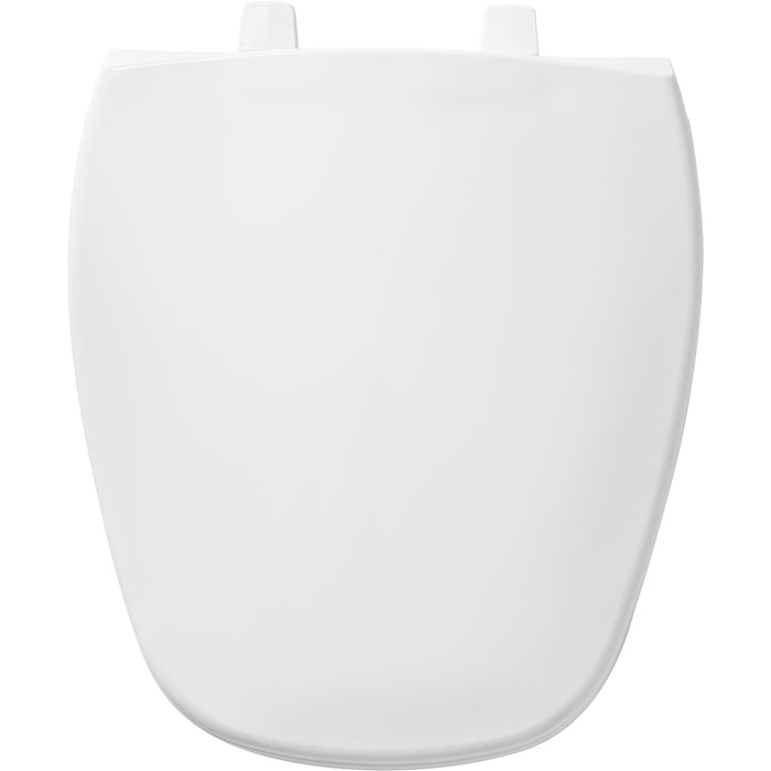 Bemis 1240200 Round Closed Front Plastic Toilet Seat in White Fits Eljer Emblem Toilets with Top·Tite® Hinges - White