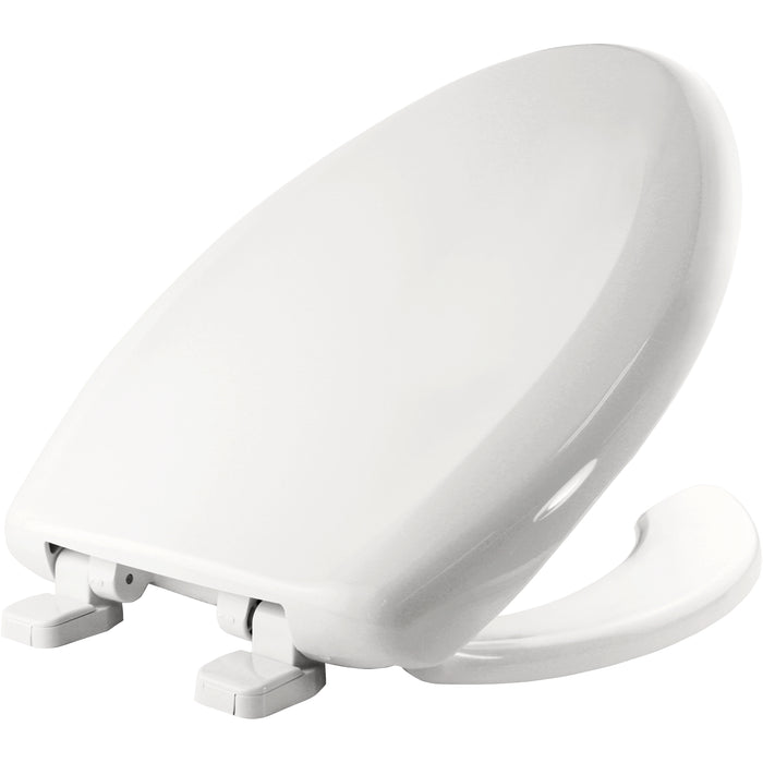 Bemis 1250TTA Plastic Open Front with Cover Toilet Seat with Top·Tite® Hinges - White