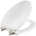 Bemis 126NISLA Mayfair by Bemis Benton® Elongated Enameled Wood White Featuring Stay·Tite® Seat Fastening System™ and Whisper·Close® with Metal Brushed Nickel Hinges - White