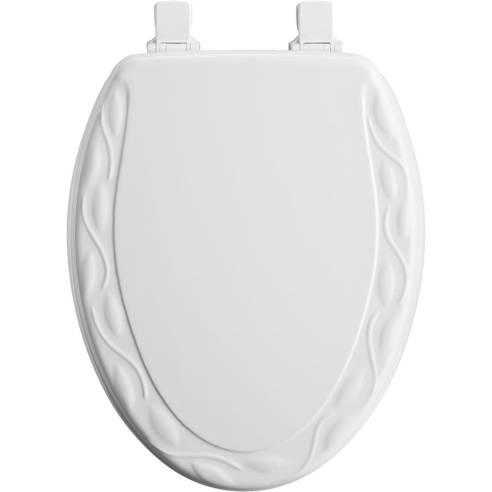 Bemis 134ECA Mayfair by Bemis Ivy™ Elongated Enameled Wood Ivy Design Toilet Seat in White with Stay·Tite® Seat Fastening System™ and Easy·Clean® - White