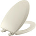 Bemis 1500EC Elongated Enameled Wood Closed Front with Cover Featuring Easy·Clean® Hinges - Biscuit