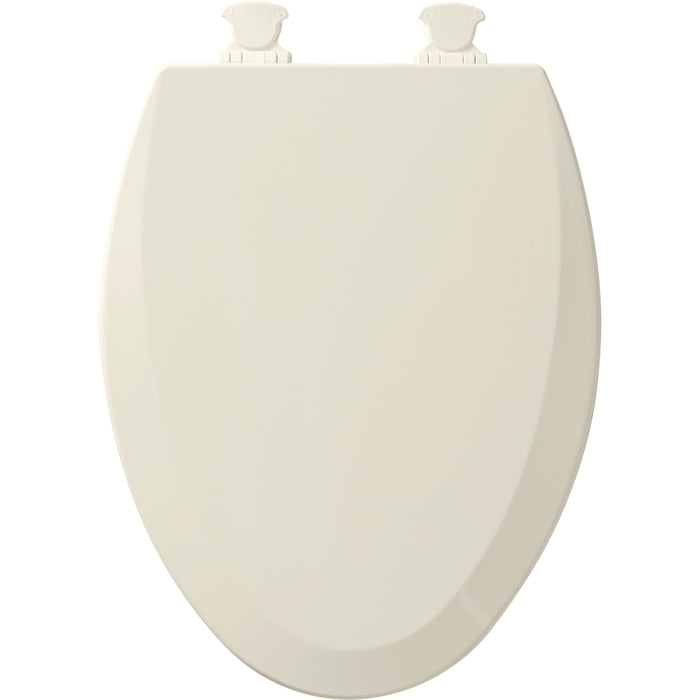 Bemis 1500EC Elongated Enameled Wood Closed Front with Cover Featuring Easy·Clean® Hinges - Biscuit