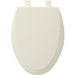 Bemis 1500EC Elongated Enameled Wood Closed Front with Cover Featuring Easy·Clean® Hinges - Biscuit