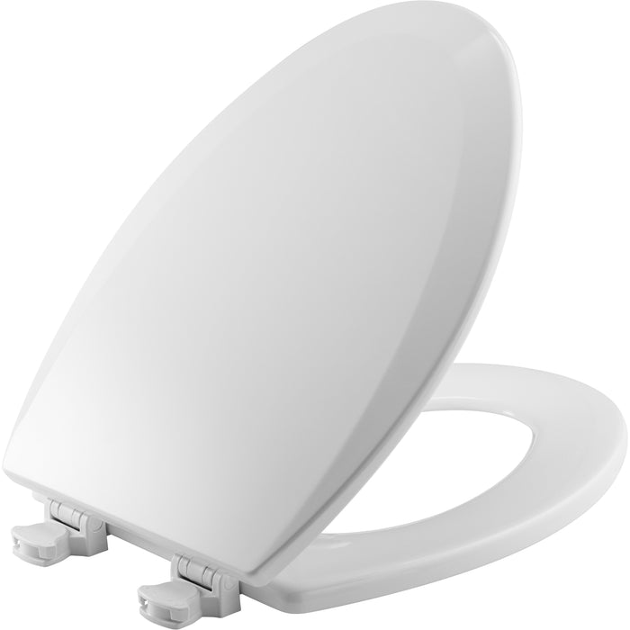 Bemis 1500EC Elongated Enameled Wood Closed Front with Cover Featuring Easy·Clean® Hinges - Cotton White