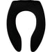 Bemis 1655SSCT Elongated Plastic Open Front Less Cover Toilet Seat Featuring Stay·Tite® Commercial Fastening System™ with Self-Sustaining Hinge - Black