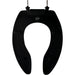 Bemis 1655SSCT Elongated Plastic Open Front Less Cover Toilet Seat Featuring Stay·Tite® Commercial Fastening System™ with Self-Sustaining Hinge - Black