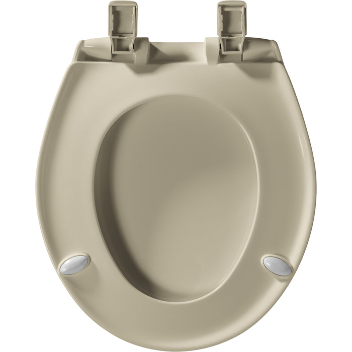 Bemis 200E4B Affinity® Round Plastic Toilet Seat Featuring Stay·Tite® Seat Fastening System™, Whisper·Close®, Easy·Clean®, Precision·Fit® and Super·Grip® Bumpers - Bone