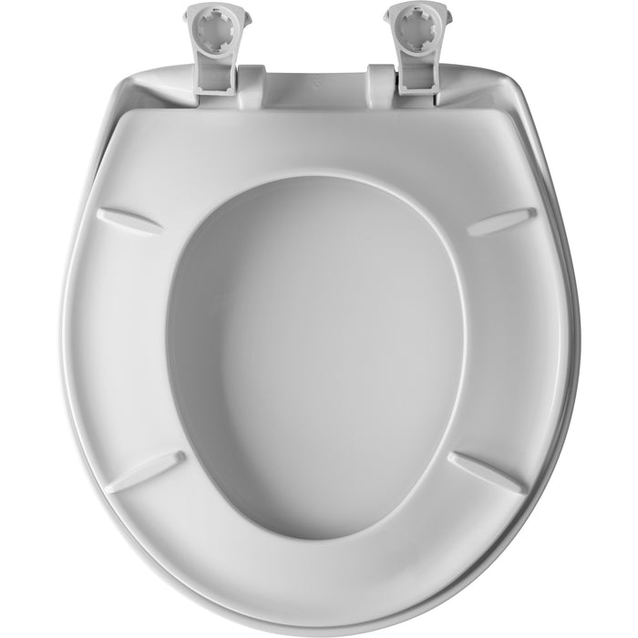 Bemis 200SLOWT Classic Colors® Round Plastic Toilet Seat Featuring Stay·Tite® Seat Fastening System™, Whisper·Close®, and Easy·Clean® - Crane White