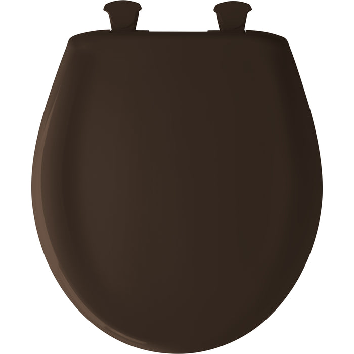 Bemis 200SLOWT Classic Colors® Round Plastic Toilet Seat Featuring Stay·Tite® Seat Fastening System™, Whisper·Close®, and Easy·Clean® - Espresso Brown