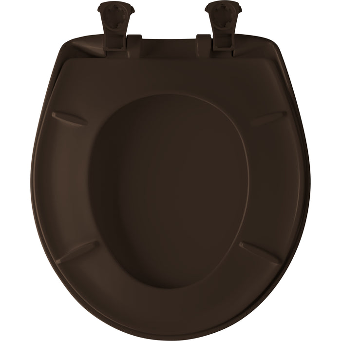 Bemis 200SLOWT Classic Colors® Round Plastic Toilet Seat Featuring Stay·Tite® Seat Fastening System™, Whisper·Close®, and Easy·Clean® - Espresso Brown