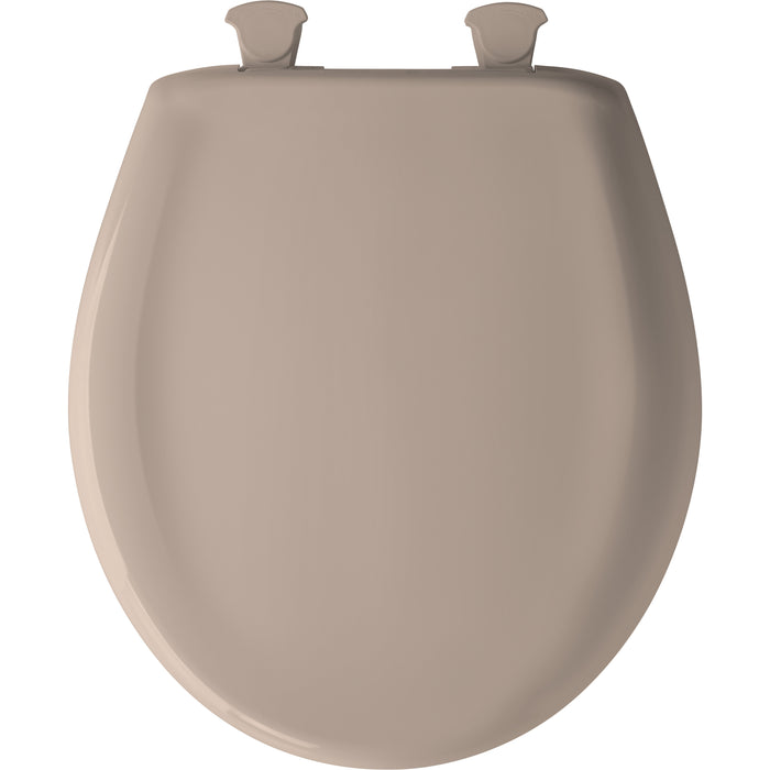 Bemis 200SLOWT Classic Colors® Round Plastic Toilet Seat Featuring Stay·Tite® Seat Fastening System™, Whisper·Close®, and Easy·Clean® - Fawn Beige
