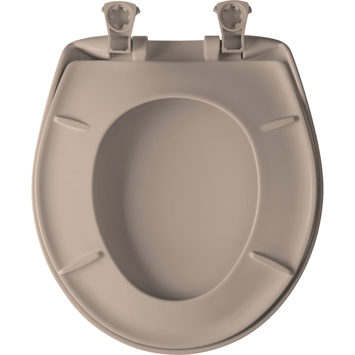 Bemis 200SLOWT Classic Colors® Round Plastic Toilet Seat Featuring Stay·Tite® Seat Fastening System™, Whisper·Close®, and Easy·Clean® - Fawn Beige