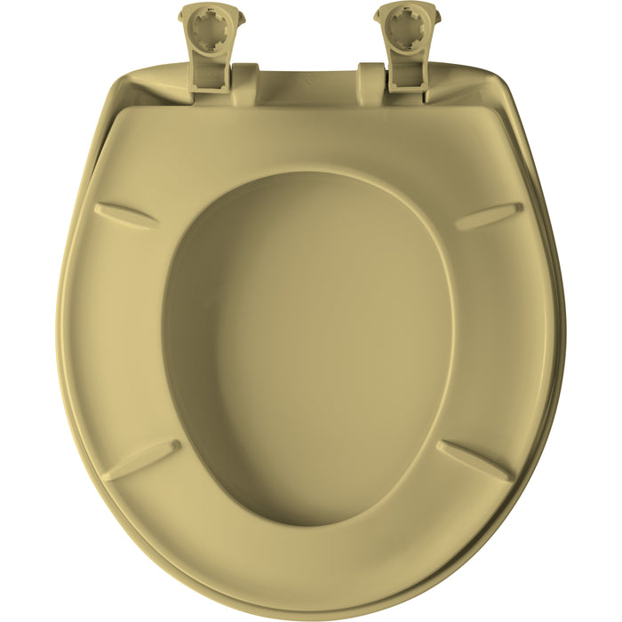 Bemis 200SLOWT Classic Colors® Round Plastic Toilet Seat Featuring Stay·Tite® Seat Fastening System™, Whisper·Close®, and Easy·Clean® - Harvest Gold