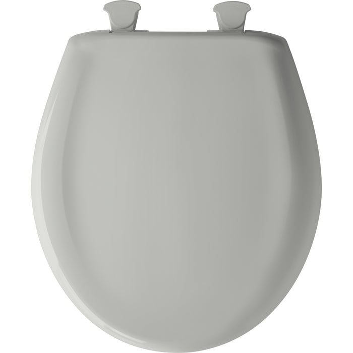 Bemis 200SLOWT Classic Colors® Round Plastic Toilet Seat Featuring Stay·Tite® Seat Fastening System™, Whisper·Close®, and Easy·Clean® - Ice Grey