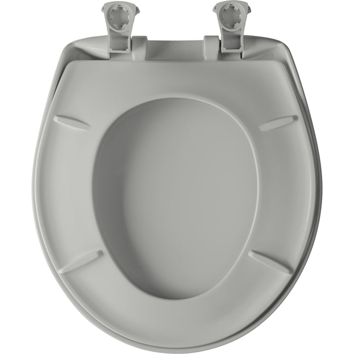Bemis 200SLOWT Classic Colors® Round Plastic Toilet Seat Featuring Stay·Tite® Seat Fastening System™, Whisper·Close®, and Easy·Clean® - Ice Grey