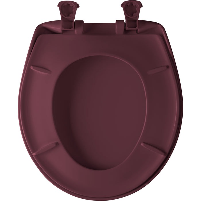 Bemis 200SLOWT Classic Colors® Round Plastic Toilet Seat Featuring Stay·Tite® Seat Fastening System™, Whisper·Close®, and Easy·Clean® - Loganberry