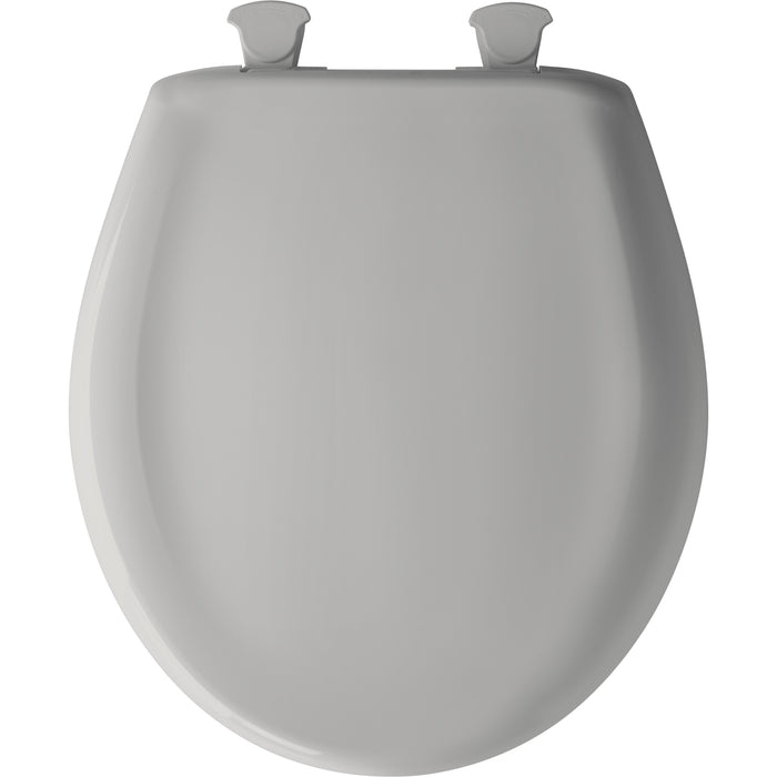 Bemis 200SLOWT Classic Colors® Round Plastic Toilet Seat Featuring Stay·Tite® Seat Fastening System™, Whisper·Close®, and Easy·Clean® - Silver