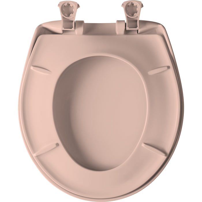 Bemis 200SLOWT Classic Colors® Round Plastic Toilet Seat Featuring Stay·Tite® Seat Fastening System™, Whisper·Close®, and Easy·Clean® - Venetian Pink