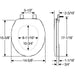 Bemis 22ECA Mayfair by Bemis Shell™ Round Enameled Wood Toilet Seat Featuring Stay·Tite® Seat Fastening System™ and Easy·Clean® - Dimensions