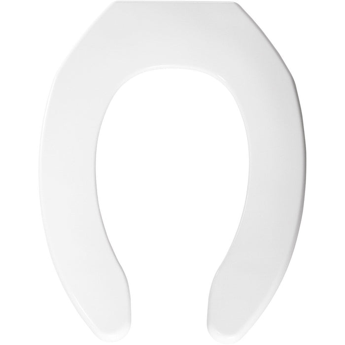 Bemis 255 Church Elongated Plastic Toilet Seat in White with Check Hinges - White