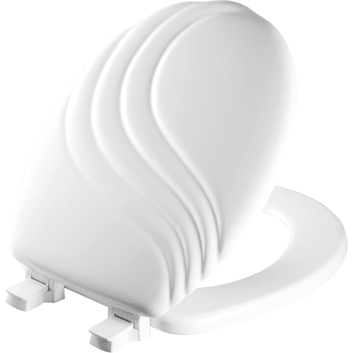 Bemis 27ECA Mayfair by Bemis Swirl™ Round Enameled Wood Swirl Design Toilet Seat in White with Stay·Tite® Seat Fastening System™ and Easy·Clean® - White