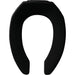 Bemis 295CT Church Elongated Open Front Less Cover Commercial Plastic Toilet Seat with Stay·Tite® Commercial Fastening System™ and Check Hinges - Black