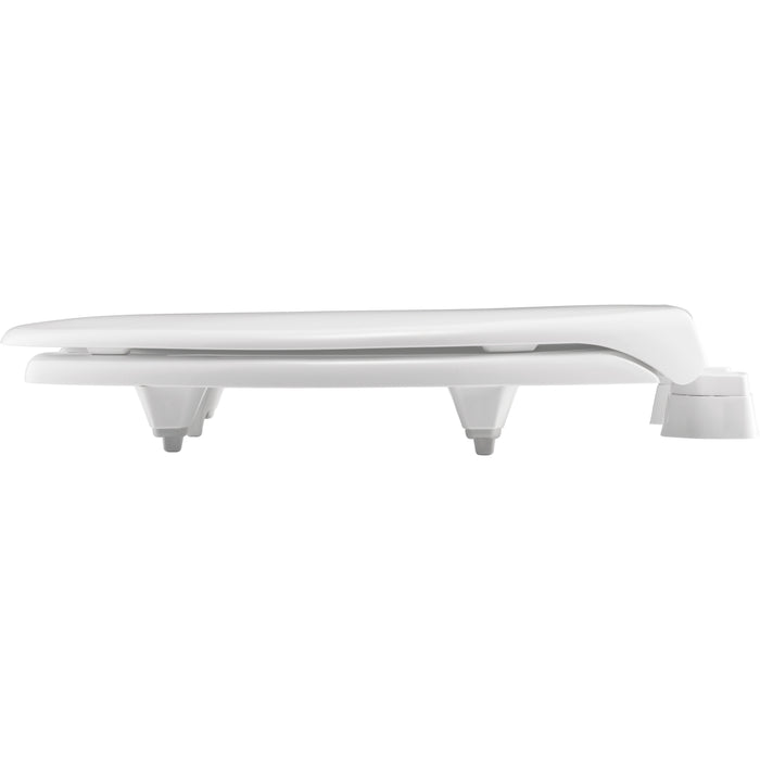 Bemis 2L2150T Elongated Open Front With Cover Medic-Aid® 2" Lift Plastic Toilet Seat in White with Stay·Tite® Commercial Seat Fastening System™ , DuraGuard®, and Super·Grip Bumpers™ - White