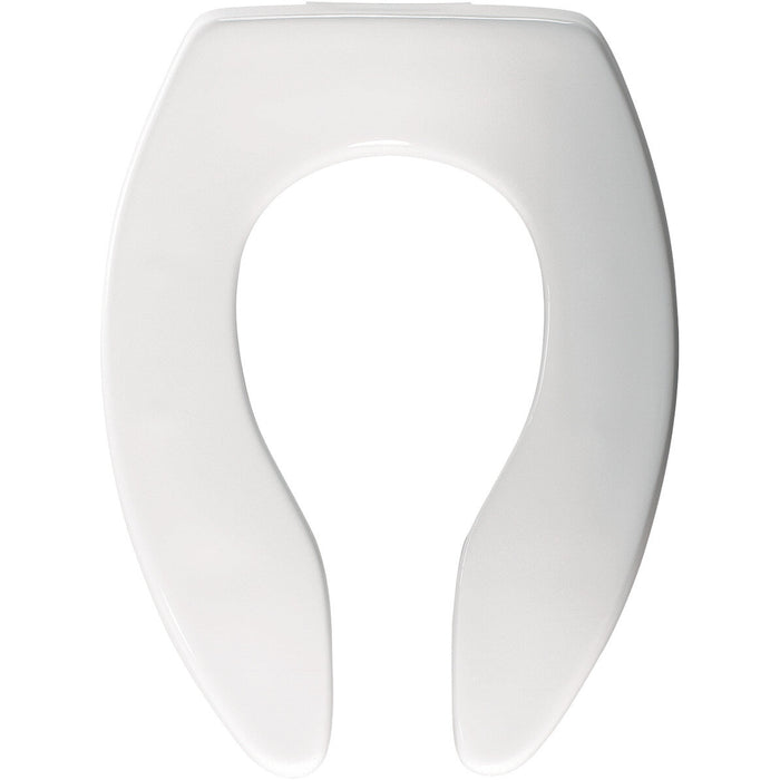 Bemis 3155CT Elongated Plastic Toilet Seat Featuring Stay·Tite® Commercial Fastening System™, DuraGuard® and Check Hinges - White