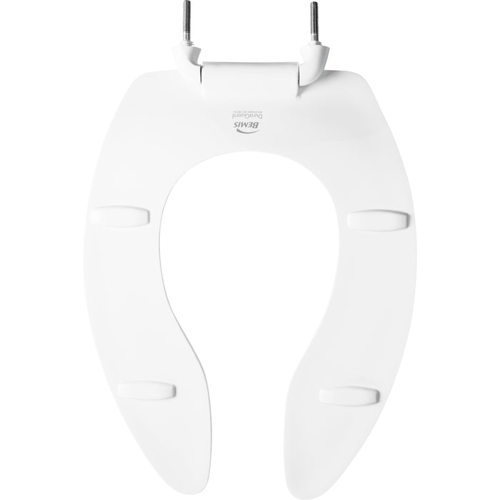 Bemis 3155CT Elongated Plastic Toilet Seat Featuring Stay·Tite® Commercial Fastening System™, DuraGuard® and Check Hinges - White